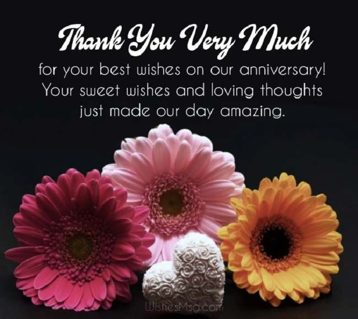 Heartfelt Thank You Messages for Anniversary Wishes