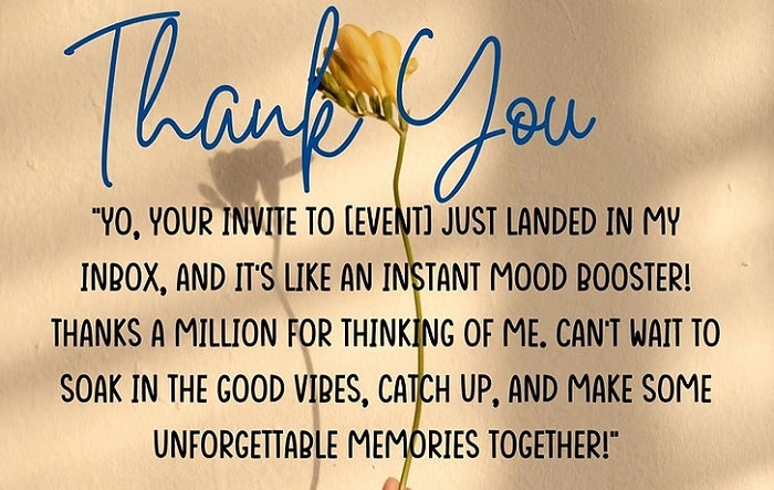 Message of Thanks for Office or Formal Invitations
