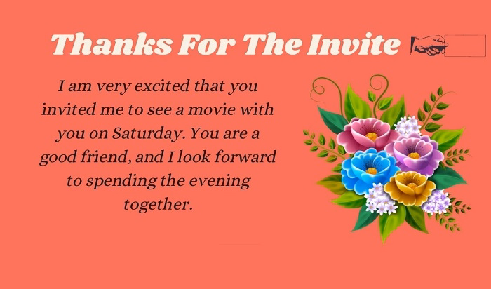 Why is it important to say thanks for inviting me