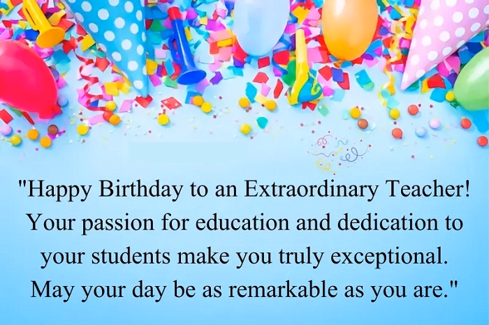 Long Birthday Greeting to the Tuition Teacher