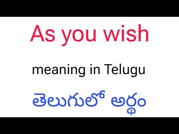 As Your Wish Meaning in Telugu?
