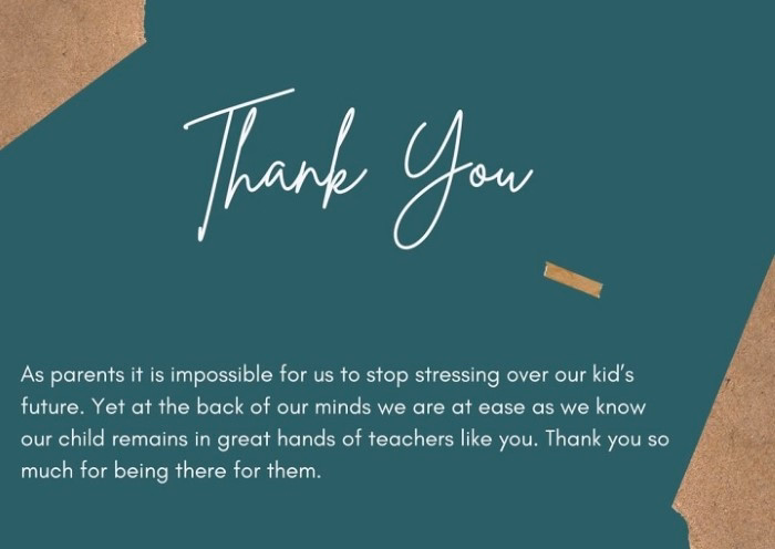 Short thank you messages for parents